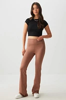 Ardene Flare Leggings in Brown | Size | Polyester/Elastane