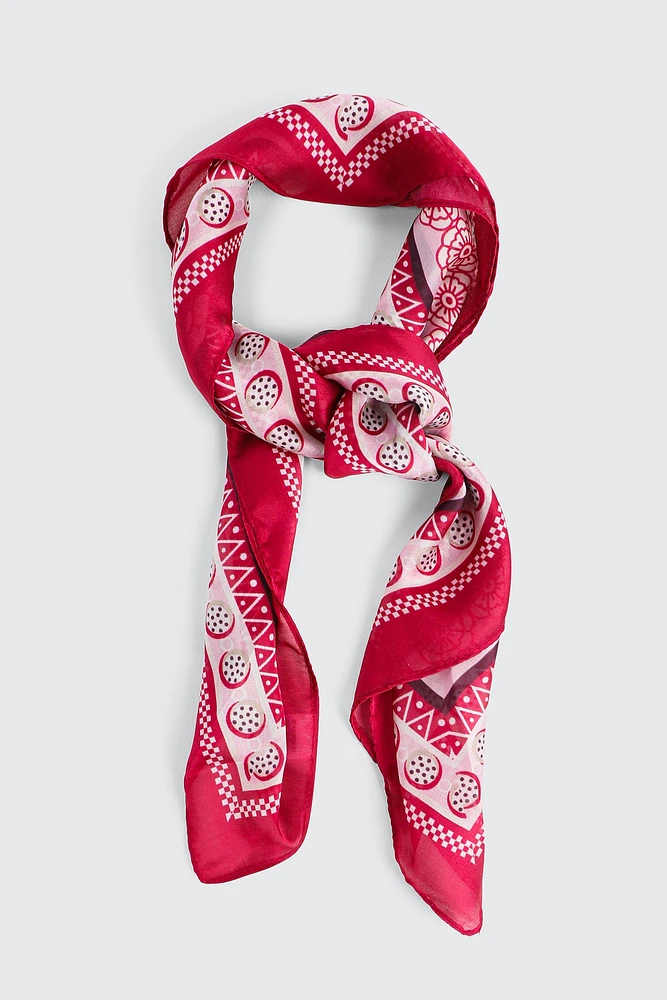 Ardene A.C.W. Geometric Lightweight Scarf in Pink | Polyester