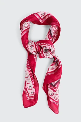 Ardene A.C.W. Geometric Lightweight Scarf in Pink | Polyester