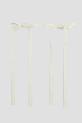 Ardene 2-Pack Bow Hair Clips in White