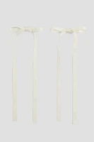 Ardene 2-Pack Bow Hair Clips in White