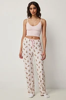Ardene Flared PJ Pants in Light | Size | Polyester/Elastane | Eco-Conscious