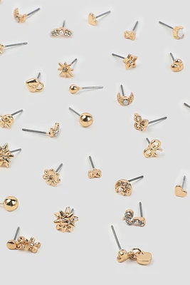 Ardene 30-Pack Mix Stud Earrings in Gold | Stainless Steel
