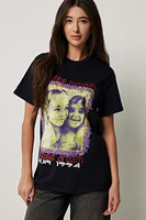 Ardene Oversized Smashing Pumpkins T-Shirt in Black | Size | Polyester/Cotton