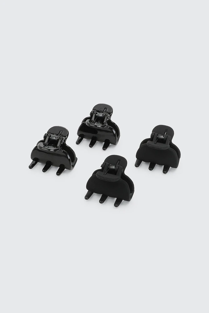 Ardene 4-Pack Mini Hair Claws in Black | Eco-Conscious