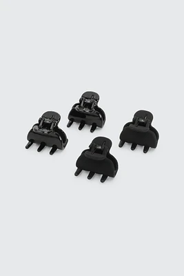 Ardene 4-Pack Mini Hair Claws in Black | Eco-Conscious