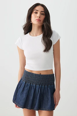 Ardene Basic Ultra Crop Crew Neck T-shirt in | Size | Cotton/Elastane/Viscose | Eco-Conscious