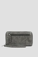 Ardene Rectangular Wallet in Dark Grey | Faux Leather/Polyester