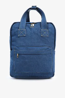 Ardene Denim Backpack in Blue | Polyester/Cotton | Eco-Conscious