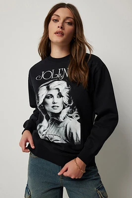 Ardene Jolene Sweatshirt in Black | Size | Polyester/Cotton | Fleece-Lined