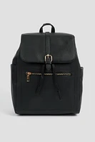 Ardene Faux Leather Flap Backpack in | 100% Recycled Polyester/Faux Leather | Eco-Conscious