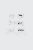 Ardene Kids 6-Pack Hair Bows & Rosettes in White