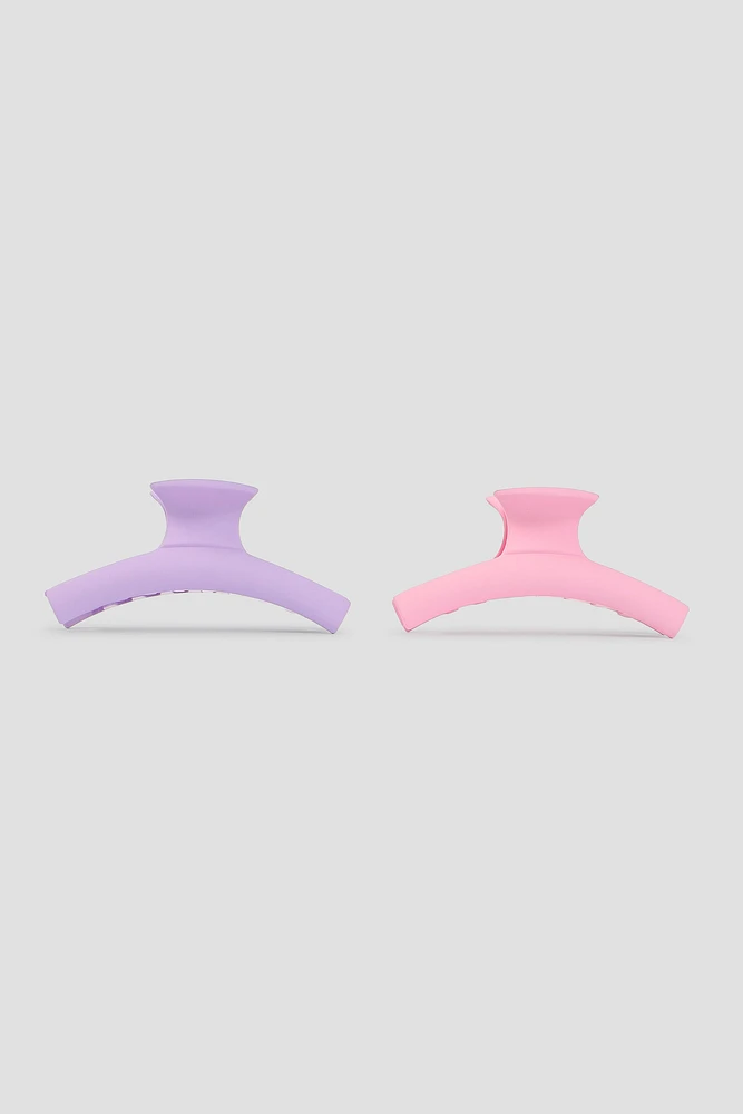 Ardene 2-Pack of Hair Claws in Lilac