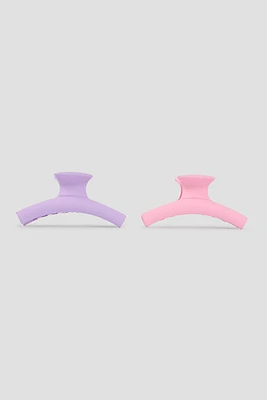 Ardene 2-Pack of Hair Claws in Lilac