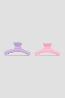 Ardene 2-Pack of Hair Claws in Lilac