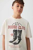 Ardene Kids Oversized Graphic T-Shirt in Beige | Size | 100% Cotton