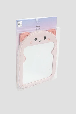 Ardene Kids Cat Frame Mirror in Light Pink