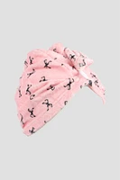 Ardene Bow Print Hair Towel in Light Pink | Microfiber