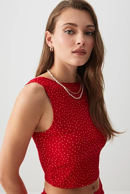 Ardene Ultra Crop Open Back Tank in | Size | Polyester/Elastane
