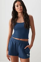 Ardene French Terry Shorts in Dark Blue | Size | 100% Cotton