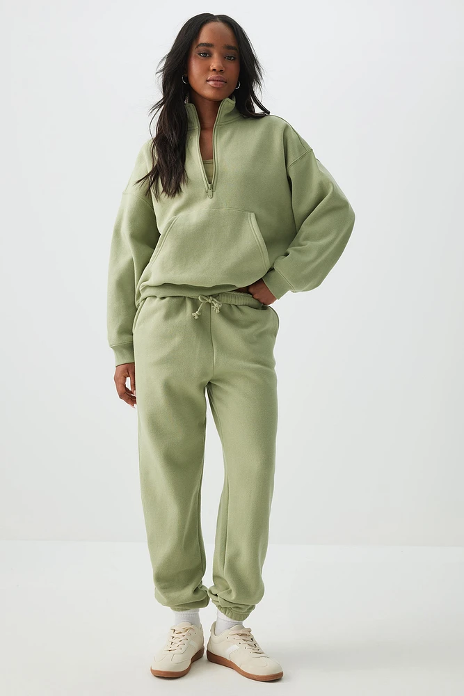 Ardene MADESOFT Fleece Baggy Sweatpants in Pistachio Delight | Size | Polyester/Cotton | Eco-Conscious