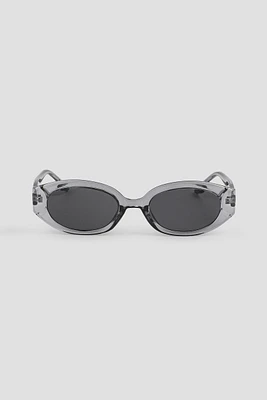 Ardene Grey Slim Rectangular Sunglasses