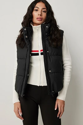 Ardene Short Puffer Vest in Black | Size | Polyester