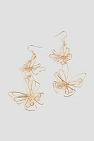 Ardene Double Butterfly Earrings in Gold | Stainless Steel