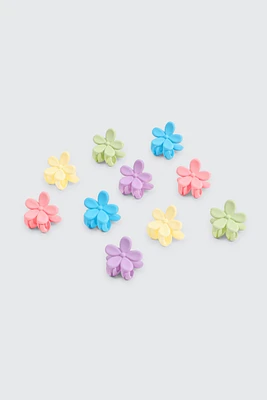Ardene Kids 10-Pack Mini Daisy Hair Claws in Light Yellow