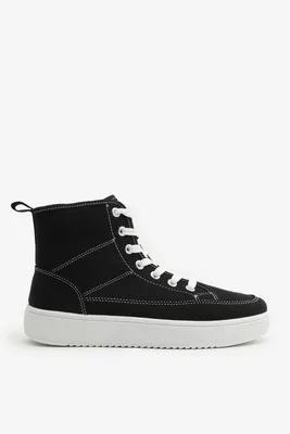 Ardene High-Top Sneakers in Black | Size | Rubber