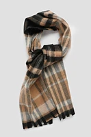 Ardene Plaid Scarf in Beige | Polyester