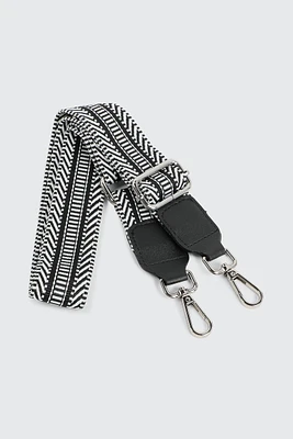 Ardene Printed Adjustable Crossbody Strap in Black | Polyester