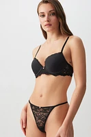 Ardene String Panty with Rosebud in | Size | Nylon/Elastane