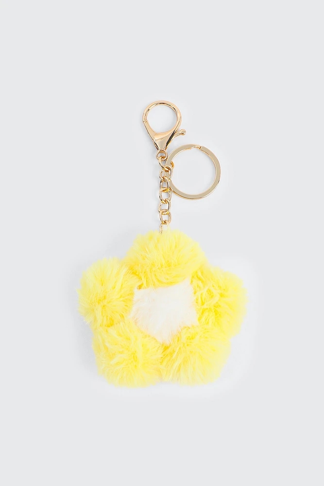 Ardene Plushie Daisy Keychain in Yellow