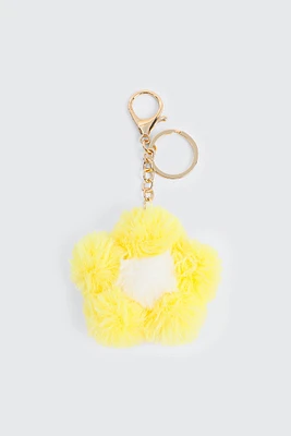 Ardene Plushie Daisy Keychain in Yellow