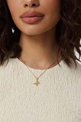 Ardene 14K Gold Plated Necklace with Butterfly Pendant