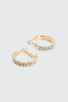 Ardene Two-Row Hoop Earrings in Gold | Stainless Steel