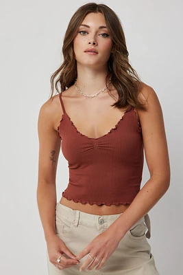 Ardene Seamless V-Neck Tank Top in Spice | Size | Polyester/Spandex