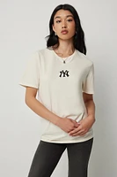 Ardene New York Yankees T-Shirt in Beige | Size | 100% Cotton