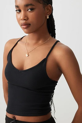Ardene Basic V-Neck Crop Tank Top in | Size | Cotton/Elastane | Eco-Conscious