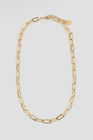 Ardene Stainless Steel Paper Clip Chain Necklace in Gold