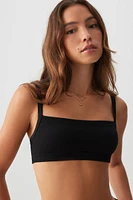 Ardene Seamless Crop Top Bralette in Ash Black | Size | Nylon/Elastane/Viscose | Eco-Conscious