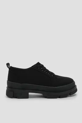 Ardene Platform Canvas Sneakers in Black | Size | Eco-Conscious | 100% Recycled