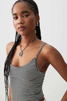 Ardene Basic V-Neck Crop Tank Top | Size | Cotton/Elastane | Eco-Conscious