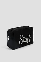 Ardene Stuff Makeup Bag in Black | Polyester