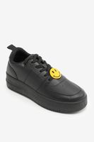 Ardene Platform Tennis Shoes With Charm Detail in Black | Size | Faux Leather | Cushioned Insole