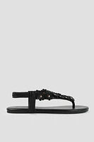 Ardene 3D Flower Sandals in | Size 9 | Faux Leather