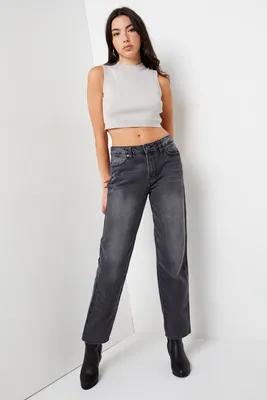 Ardene Regular-Rise Baggy Jeans in | Size | 100% Cotton