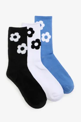 Ardene Pack of Floral Crew Socks | Polyester/Spandex
