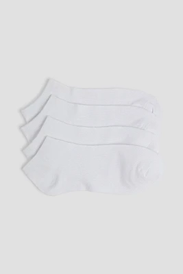 Ardene 4-Pack Bamboo Rayon Ankle Socks in White | Polyester/Rayon/Elastane | Eco-Conscious